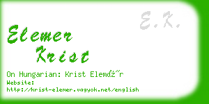 elemer krist business card